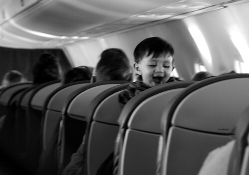 child on a plane