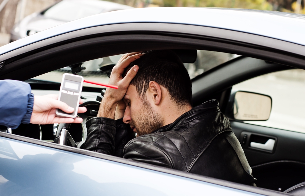 drink and drive crashed driver due to being subject to test for alcohol content with use of breathalyzer