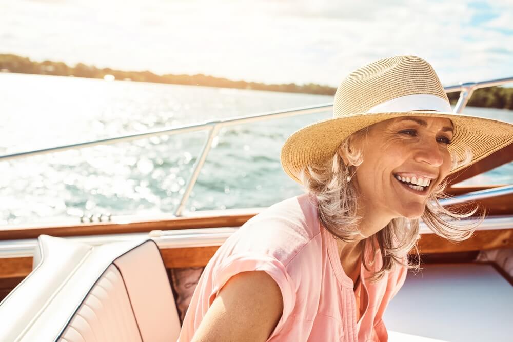 Loving life out here. a mother enjoying a relaxing boat ride.