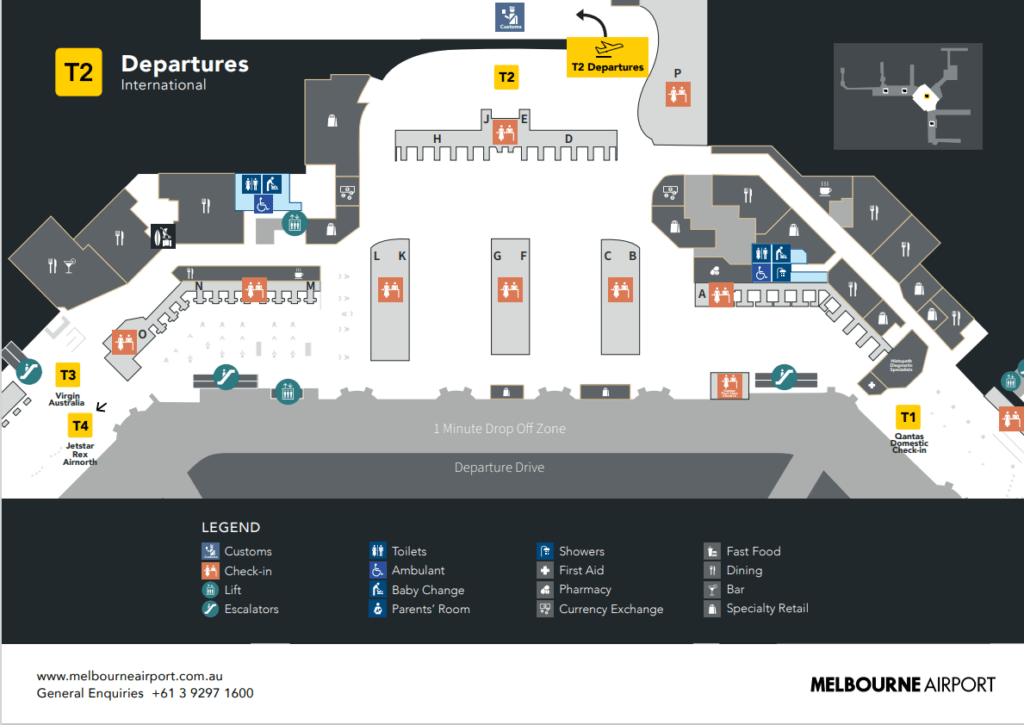 T2 (International) check-in, departures and gates