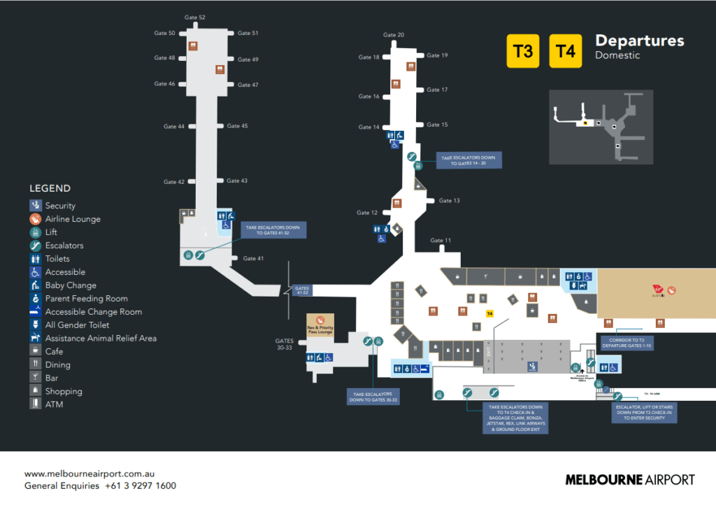 Terminal 4 - Domestic check-in, departures, gates and lounges
