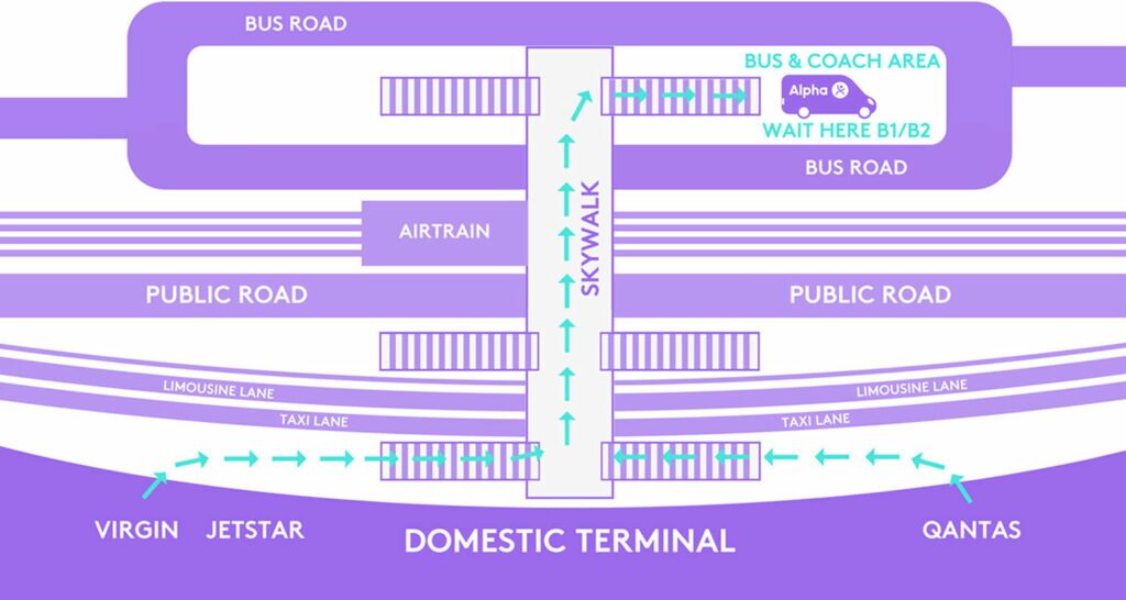 Brisbane Domestic Airport Shuttle Bus Map